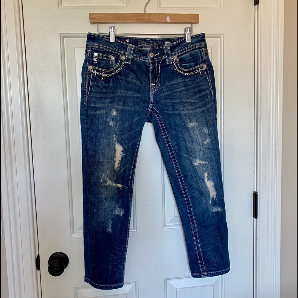 Miss Me cropped jeans Sz 28.